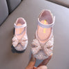Girls Glitter Closed-Toe Dress Shoes with Pearls and Bows
