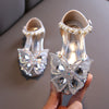 Girls' Glitter Closed-Toe Dress Shoes with Rhinestone Butterfly