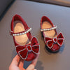 Girls' Pearl Bow Sparkly Closed-Toe Dress Shoes