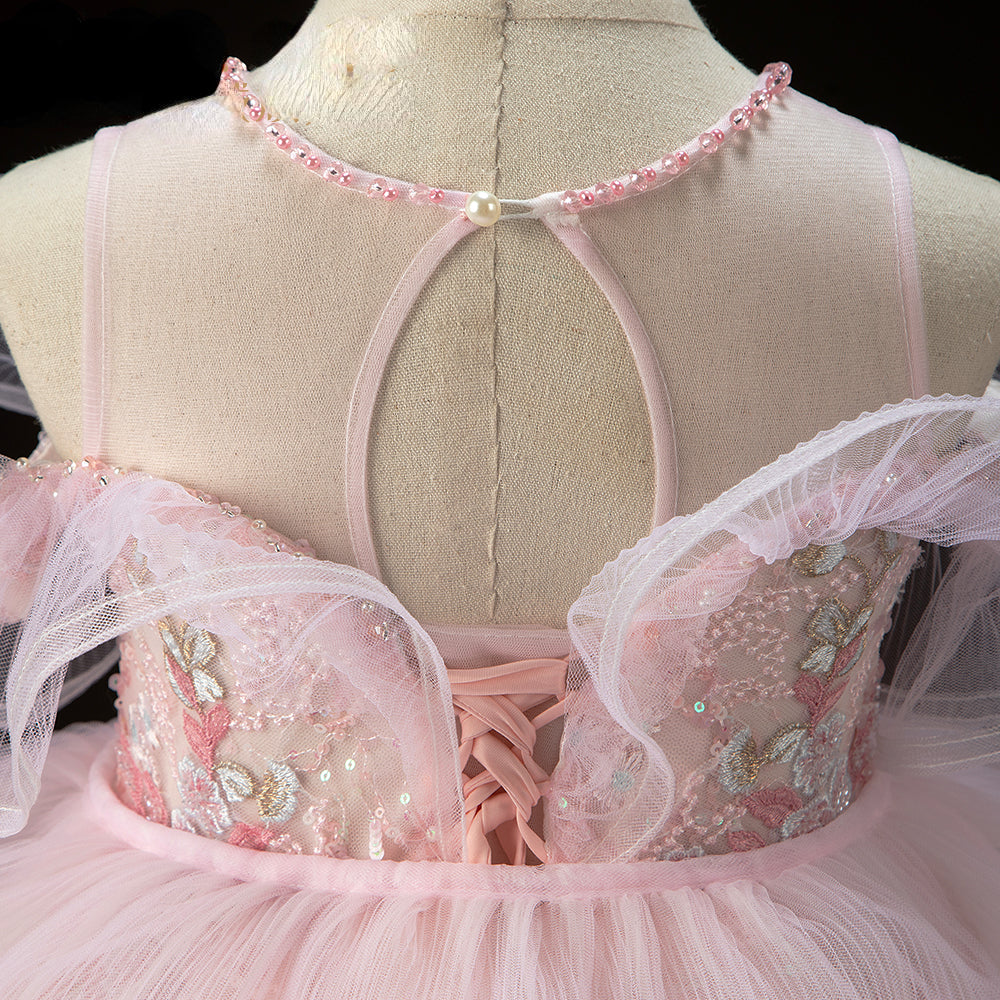 Sequined Pink Girls Ball Gown Dress for Parties & Special Occasions | Age 3-10