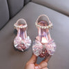 Girls Sparkly Closed-Toe Block Heel Dress Shoes with Bows and Sequins