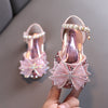 Girls' Sparkly Closed-Toe Dress Shoes with Bow and Pearls