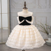 Ivory A-Line Flower Girl Dress with Lace & Velvet
