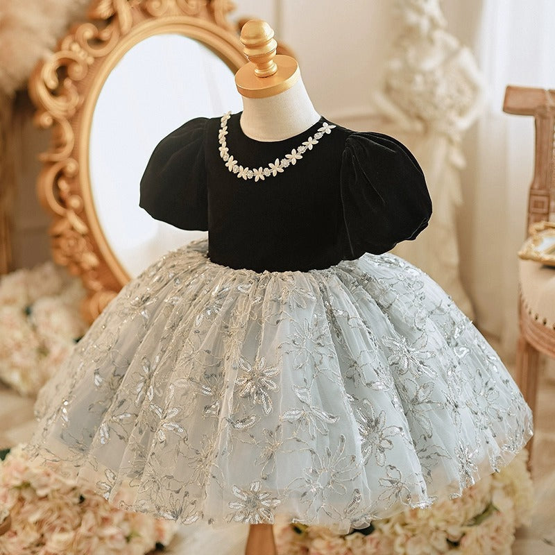 Black Sequin Ball Gown Dress for Girls – Party & Special Occasion Outfit