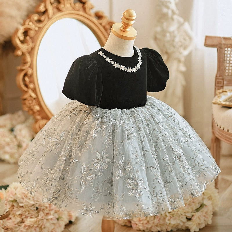 Black Sequin Ball Gown Dress for Girls – Party & Special Occasion Outfit