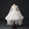 Lace Tulle A-Line Flower Girl Dress Round Neck Long Sleeve