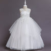 Lace Tulle A-Line Flower Girl Dress Sleeveless Floor Length