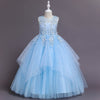Lace Tulle A-Line Flower Girl Dress Sleeveless Floor Length