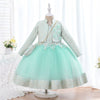 Lace Tulle Princess Flower Girl Dress Long Sleeves Flowers