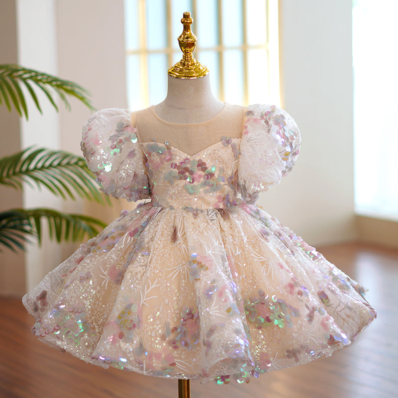 Lilac Sequin Princess Dress | Bows & Ruffles