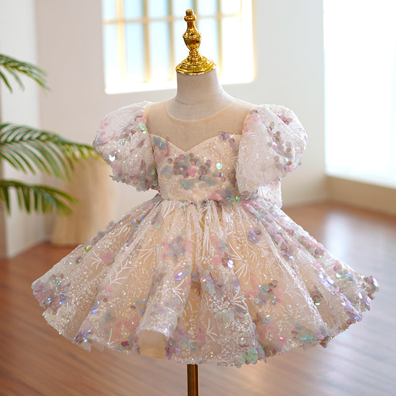 Lilac Sequin Princess Dress | Bows & Ruffles