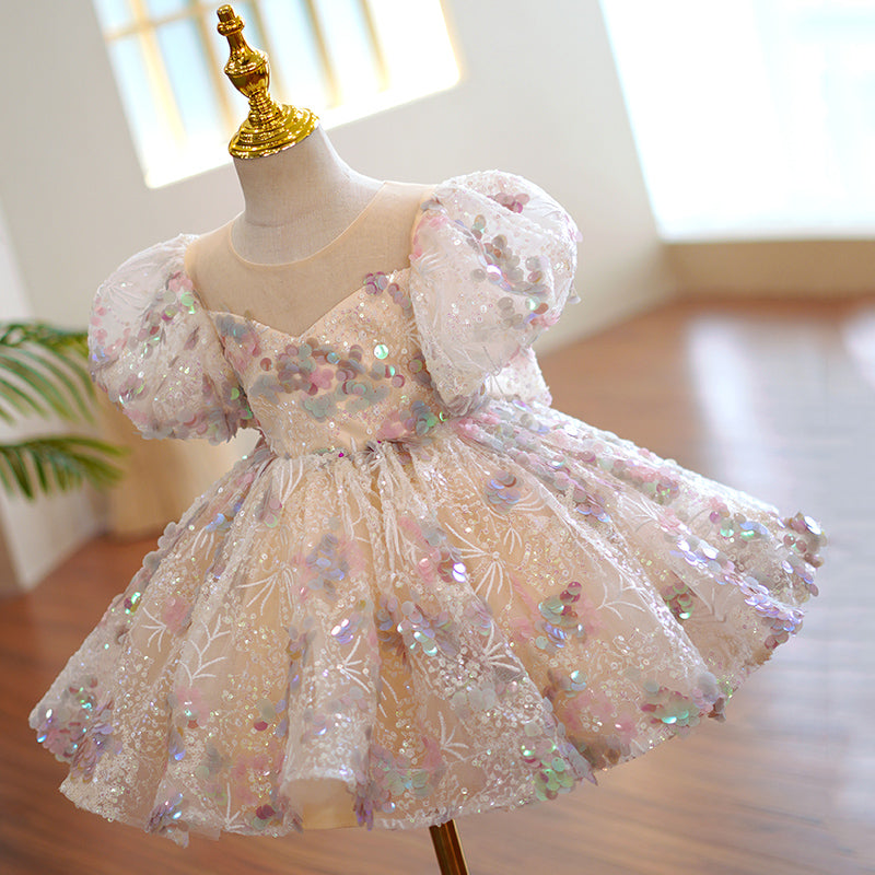 Lilac Sequin Princess Dress | Bows & Ruffles