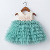 Mint Green Princess Flower Girl Dress with Ruffles and Flowers