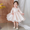 Robe de princesse rose mi-longue pour fille avec col