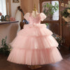 Pink Sequin Tiered Tulle Princess Dress for Girls