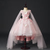 Pink Tulle Flower Girl Dress: V-Neck Sleeveless Lace