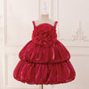 Princess Chiffon Organza Flower Girl Dress with Cascading Ruffles