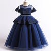Princess Floor-Length Lace Flower Girl Dress with Flutter Sleeves