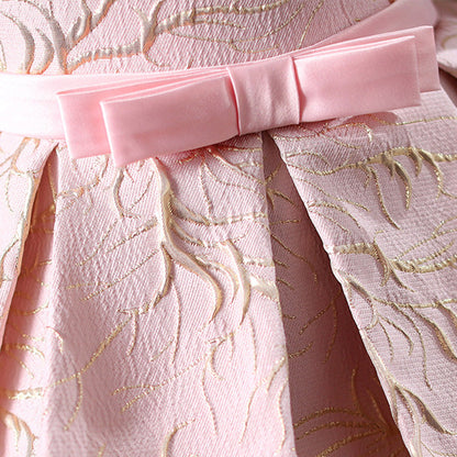 Princess Flower Girl Dress with Cascading Ruffles & Bow