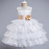 Princess Flower Girl Dress with Lace and Floral Embellishments