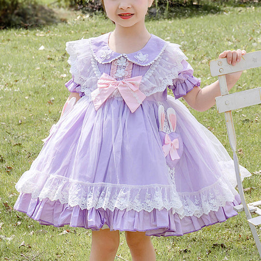 Princess Knee-Length Flower Girl Dress with Lace and Tulle