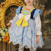 Robe de princesse en dentelle et coton pour fille avec manches lanternes