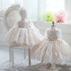 Princess Lace Flower Girl Dress with Lantern Sleeves