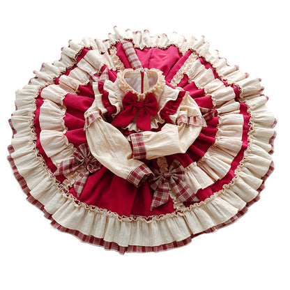 Princess Polyester Flower Girl Dress with Cascading Ruffles and Bow