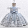 Princess Satin Lace Flower Girl Dress | Sleeveless Cap