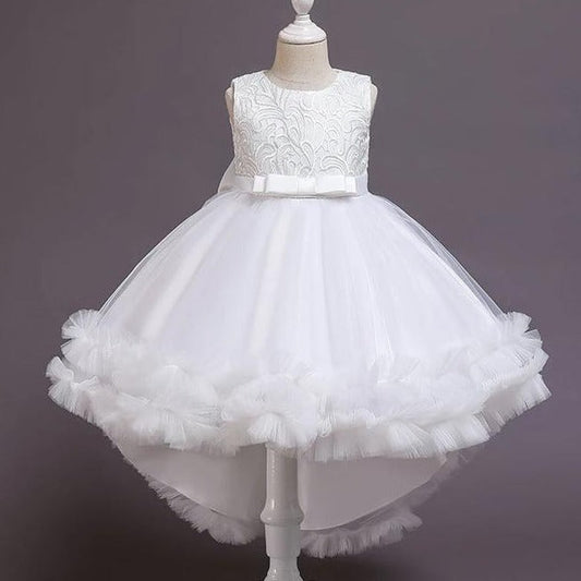 Princess Tea-Length Flower Girl Dress with Bows