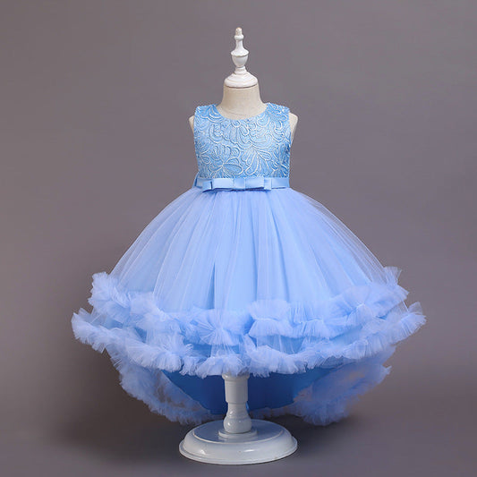 Princess Tea-Length Flower Girl Dress with Bows