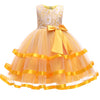 Princess Tea-Length Flower Girl Dress with Lace and Bow