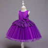 Princess Tea-Length Flower Girl Dress with Satin, Lace, and Bows