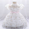 Princess Tea-Length Lace and Tulle Flower Girl Dress with Ruffles