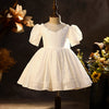 Princess Tea-Length Lace Flower Girl Dress with Sequins