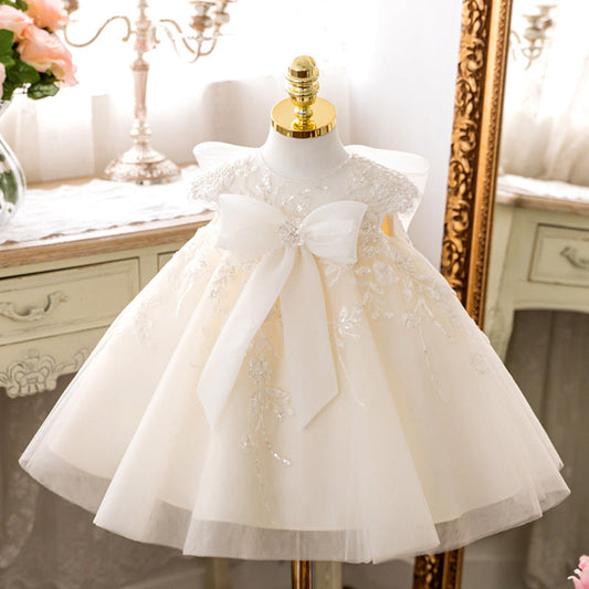 Princess Tea-Length Lace Tulle Flower Girl Dress