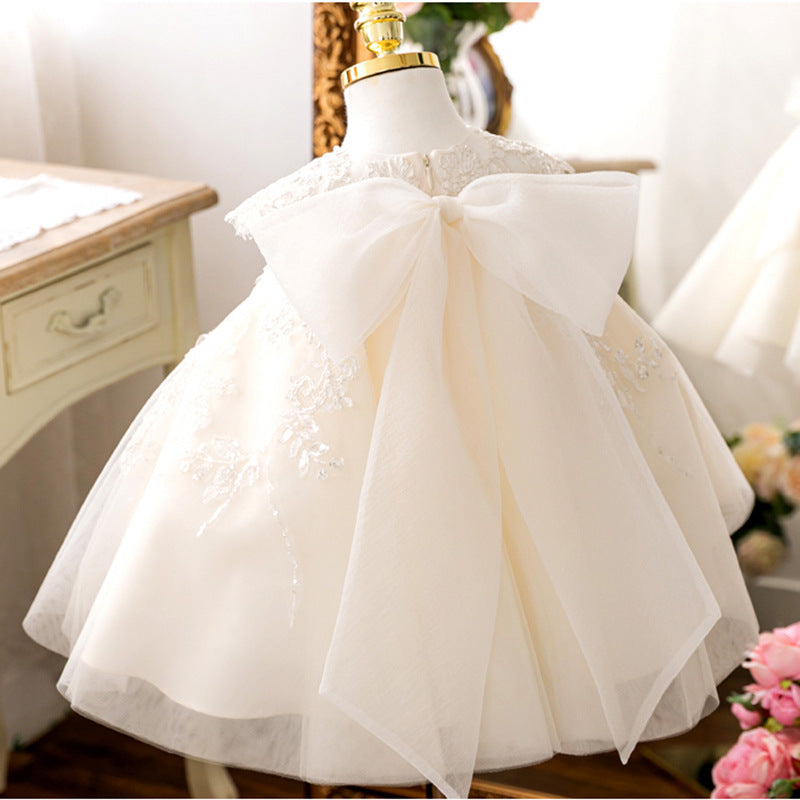 Princess Tea-Length Lace Tulle Flower Girl Dress