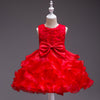 Princess Tea-Length Organza Flower Girl Dress with Ruffles
