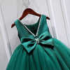 Princess Tea-Length Satin and Tulle Flower Girl Dress with Beads