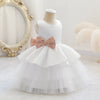 Princess Tea-Length Satin and Tulle Flower Girl Dress with Ruffles