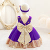 Princess Tea-Length Tulle Flower Girl Dress with Sequins and Bow