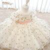 Princess Tulle Flower Girl Dress with Flower Embellishments Floor Length