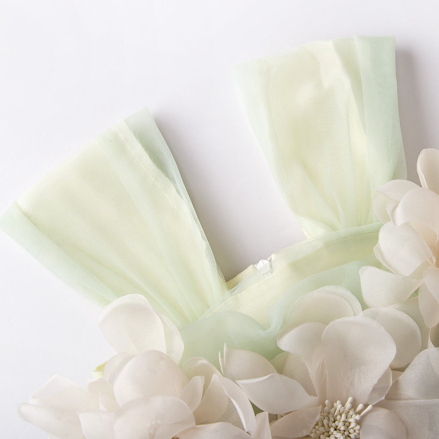 Princess Tulle Flower Girl Dress with Flower Embellishments Tea Length