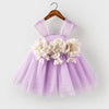 Princess Tulle Flower Girl Dress with Flower Embellishments Tea Length