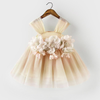 Princess Tulle Flower Girl Dress with Flower Embellishments Tea Length