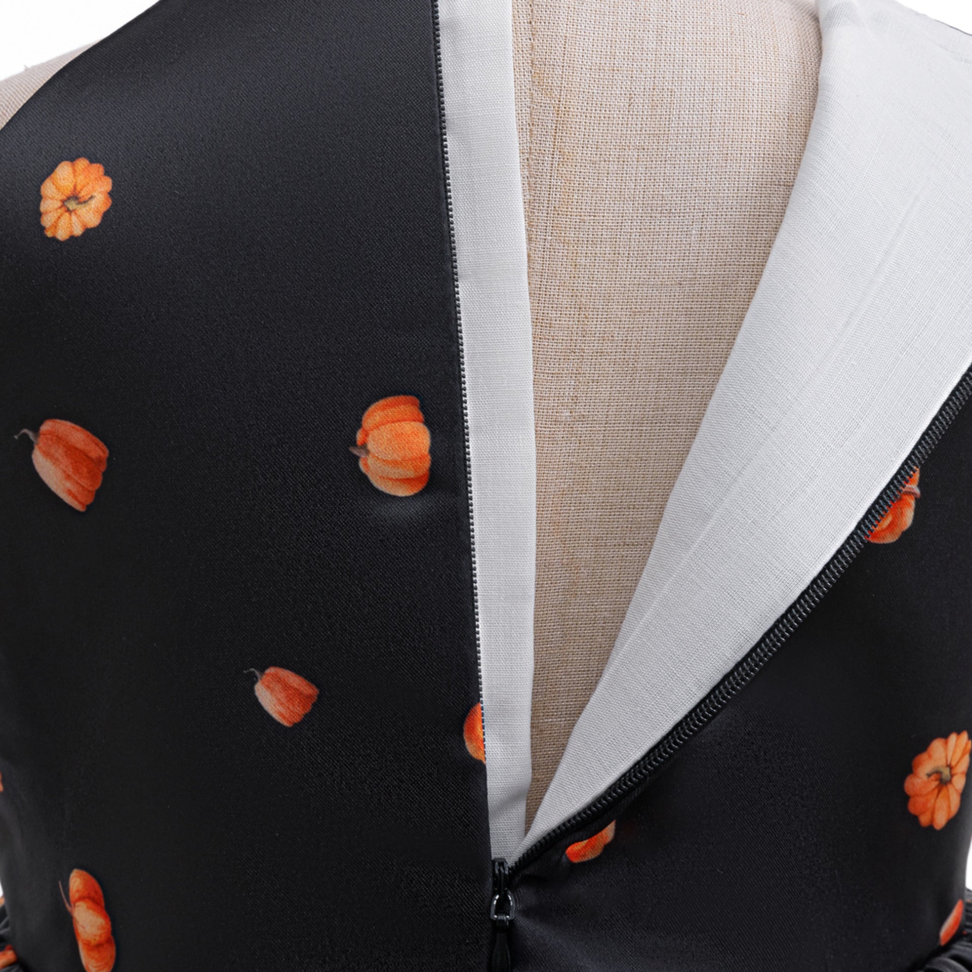 Pumpkin Print Satin Halter Dress for Kids – Halloween Party, Photo Shoot Outfit