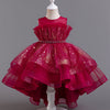 Satin & Tulle Flower Girl Dress with Ruffles & Beaded Accents