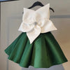 Satin A-Line Flower Girl Dress Boat Neck Sleeveless Flowers