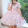 Sequin A-Line Flower Girl Dress Short Puff Sleeve Knee