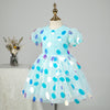 Sequin A-Line Flower Girl Dress Short Puff Sleeve Knee